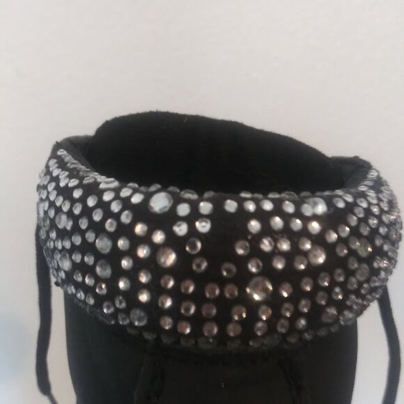 Black and silver rhinestone ankle boots girls size 13 - Picture 8 of 11